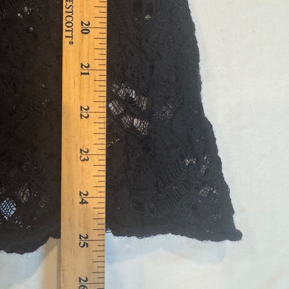 Eileen Fisher Elegant Black Open Knit Lace Women's Top, Fairy Grunge Goth, Wool - Picture 8 of 9